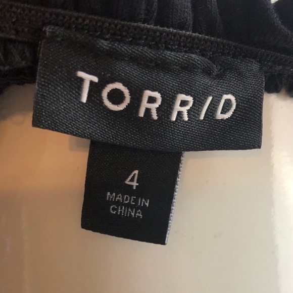 Torrid Black Embroidered Jersey Off Shoulder Dress - Picture 3 of 7